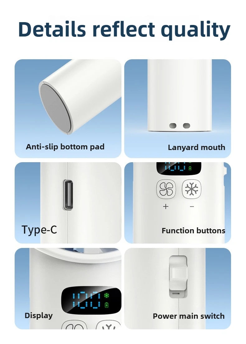 Zensonic FrostBreeze Pro: High-Speed Handheld Cooling Fan with Ice Compress – Instant Refreshment, Anywhere You Go!