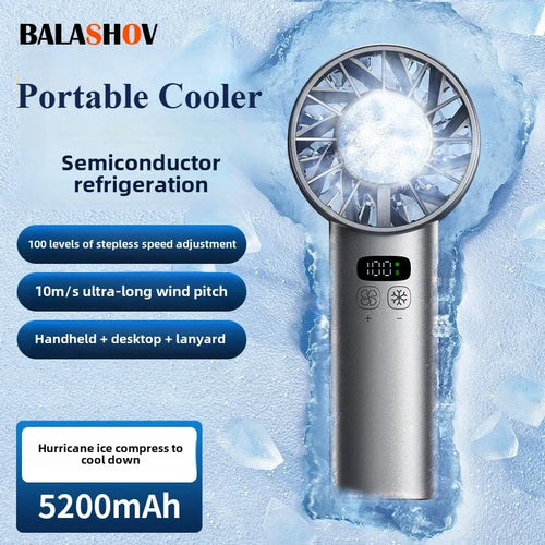 Zensonic FrostBreeze Pro: High-Speed Handheld Cooling Fan with Ice Compress – Instant Refreshment, Anywhere You Go!